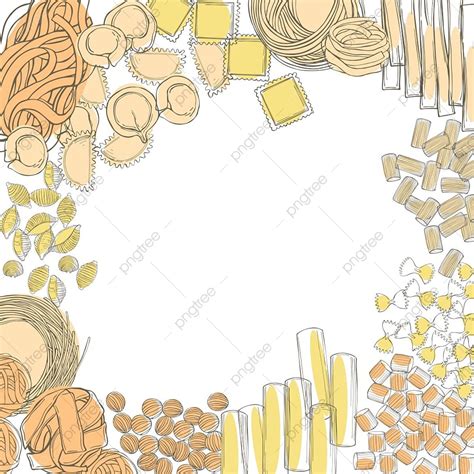 Pasta Italian Food Vector Art PNG Different Types Of Dry Italian Pasta