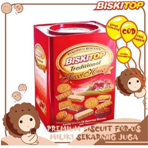 BISKITOP Biskitop Kaleng Segi Tradisional 1500Gr Assorted Biskuit