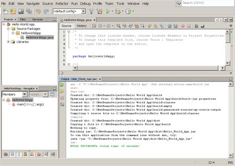 Hello World For The Netbeans Ide The Java™ Tutorials Getting