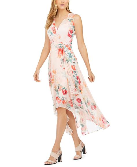 Calvin Klein Floral Print High Low Dress Macys