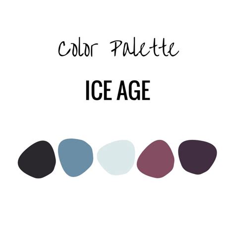 the color palette for ice age is shown in black, white, and blue colors