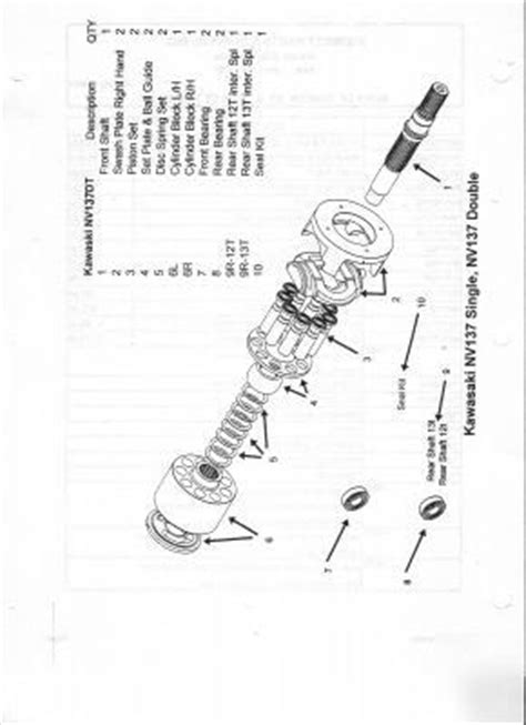 Kawasaki NV137DT Hydraulic Hydrostatic Rh Rotating Grp