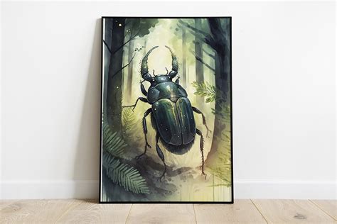 Scarab Beetle Insect Art Print | Wallpaper Graphics ~ Creative Market