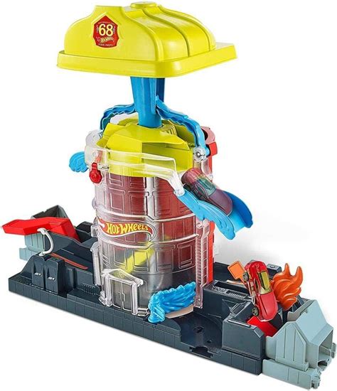 Amazon Hot Wheels City Super City Fire House Rescue Play Set Themed Play Set Connection