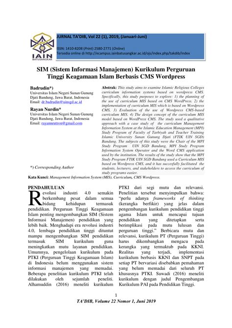 PDF SIM SISTEM INFORMASI MANAJEMEN KURIKULUM PERGURUAN TINGGI