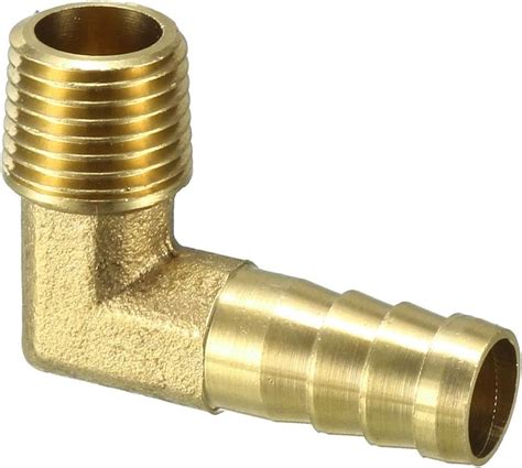 Uxcell Brass Barb Hose Fitting 90 Degree Elbow 10mm Barbed X 14 Pt Male Connector