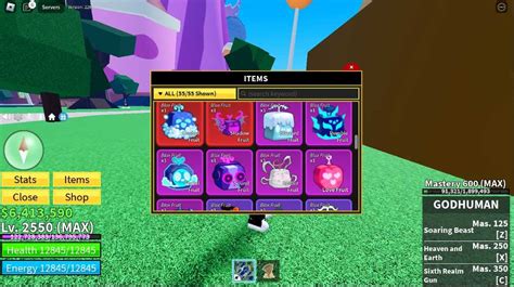 Blox Fruits 2550 Lvl GodHuman MAX Sand Control Fruit Shadow Fruit