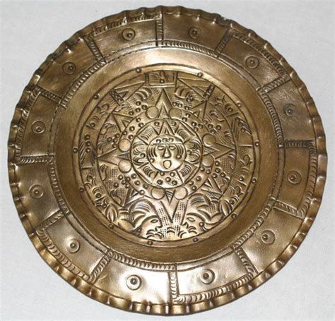 Vintage Mexican Brass Repousse Plate Etsy Repousse Vintage Mexican