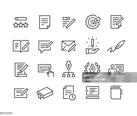 Copywriting Icons Set Classic Line Series High Res Vector Graphic