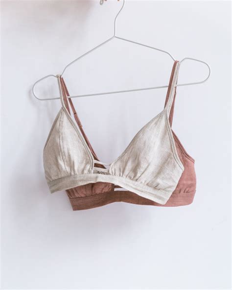 Organic Linen Bralette For Women Bra Natural Etsy