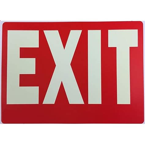 Exit Sign Glow In The Dark Exit Sign 12 By 8 Inches