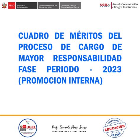 Cuadro De Meritos Del Proceso De Cargo De Mayor Responsabilidad Fase