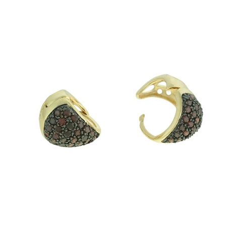 Brinco Argola Zircônia Lesprit Dourado Vermelho LESPRIT BIJOUX FINAS