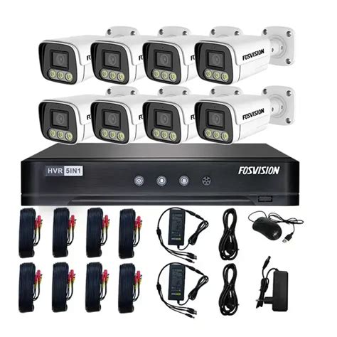 Fosvision Ch Kit Cam Ra De Vid Osurveillance Couleur Vision Nocturne