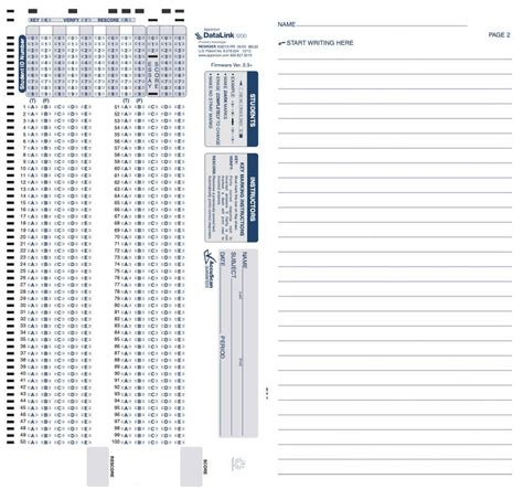 100q Datalink 1200 Test Answer Sheet 28210 Apperson