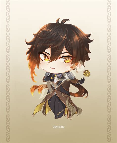 Drew Chibi Zhongli For His Day Happy Bday Rgenshinimpact