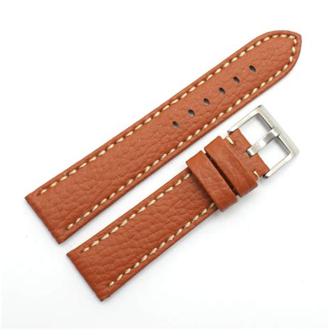 Diloy Padded Brown Bison Leather Watch Strap 18mm 22mm