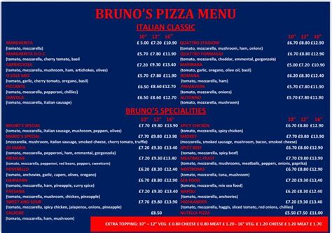 Brunos Take Away Stirling S Full Menu Online