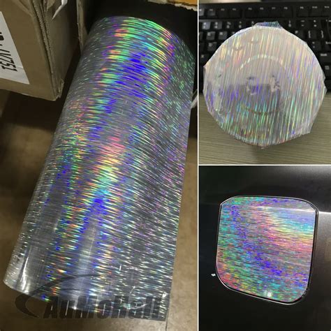 Neo Laser Holographic Rainbow Brushed Film Vinyl Wrap Laptop Motorcycle