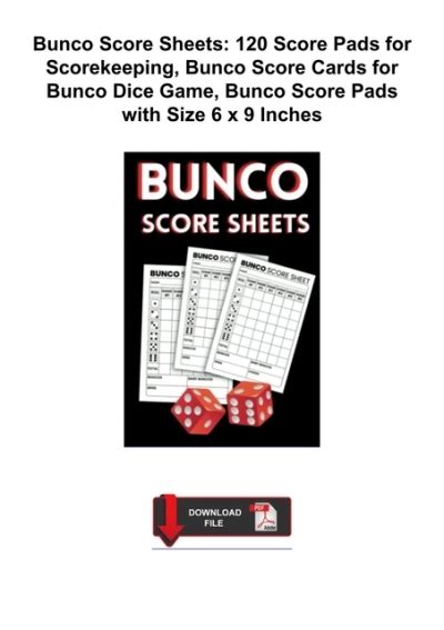 Free Read Pdf Bunco Score Sheets 120 Score Pads For Scorekeeping