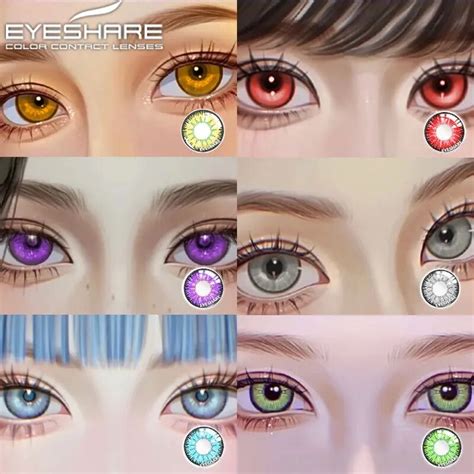 EYESHARE Cosplay Farbe Kontaktlinsen F R Augen Blau Lila Halloween Sch