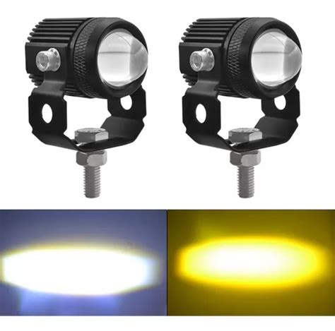 Par Faros De Lupa W Luz Spot Doble Color Para Auto Moto Meses Sin