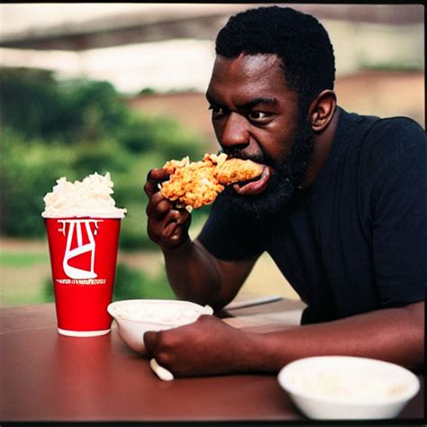 Black Guy Eating Kfc