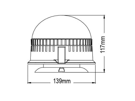 Lampeggiante Per Trattore Led Da V A Base Magnetica