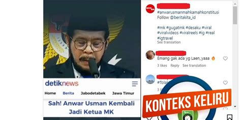 INFOGRAFIK Konteks Keliru Terkait Hoaks Anwar Usman Terpilih Kembali