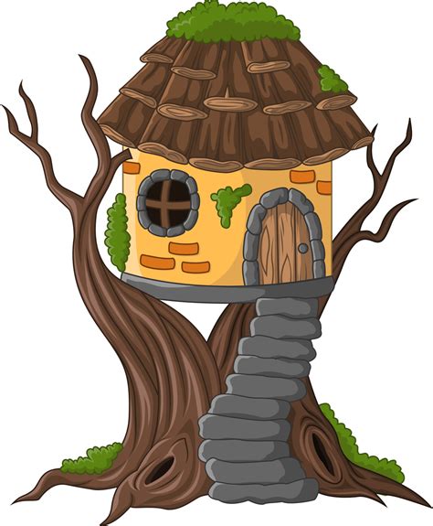 Cartoon Tree House Isolated On White Background 4991805 Vector Art At