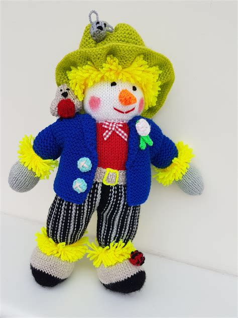 Hand Knitted Scarecrow Sam Etsy