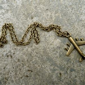 Jet Plane Necklace // Travel Necklace // Antique Brass Necklace // Airplane Necklace - Etsy