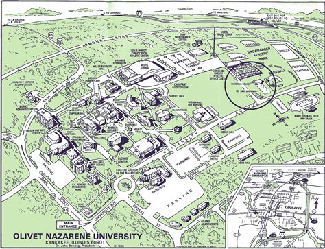 Olivet Nazarene University Campus Map - Map