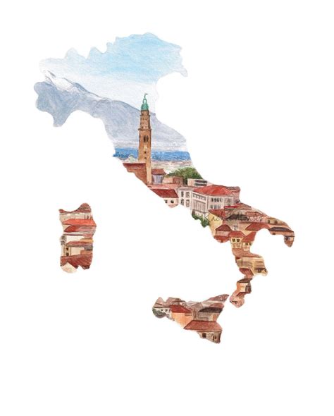 Italy Watercolor Map Italy Art Print Military Family Gift - Etsy