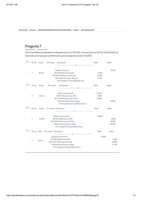 Pregunta 7 temas de matemática para alumnos de nivel secundario 3