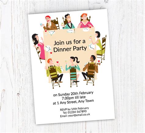 Friends Dinner Party Invitations | Personalise Online Plus Free ...