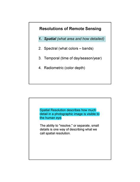 Types Of Resolution In Remote Sensing Gis And Remote Sensing With Lab