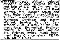 Jacob Weitzel 1882 1961 Mémorial Find a Grave