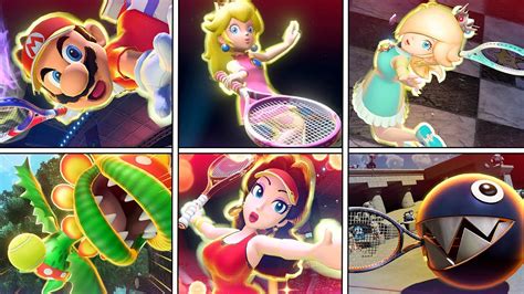 Mario Tennis Aces All Characters Special Shots Dlc Included Youtube