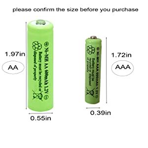 Solar Light AA Ni Mh 600mAh 1 2V Rechargable Batteries AA Rechargeable