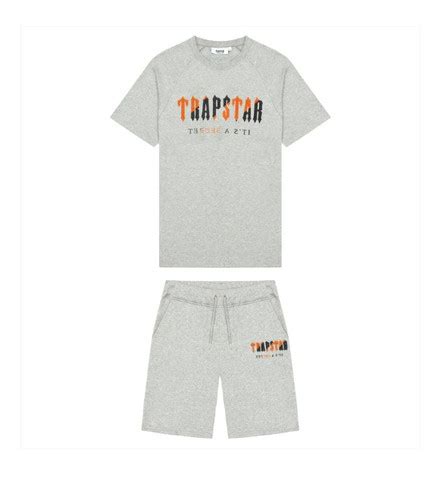 Trapstar Chenille Decoded Short Set Grey Orange Prime S Insoles