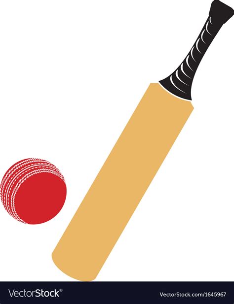 Cricket bat and cricket ball Royalty Free Vector Image