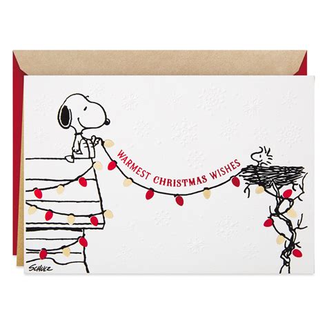 Peanuts® Snoopy And Woodstock Warm Wishes Christmas Card For Only Usd 5