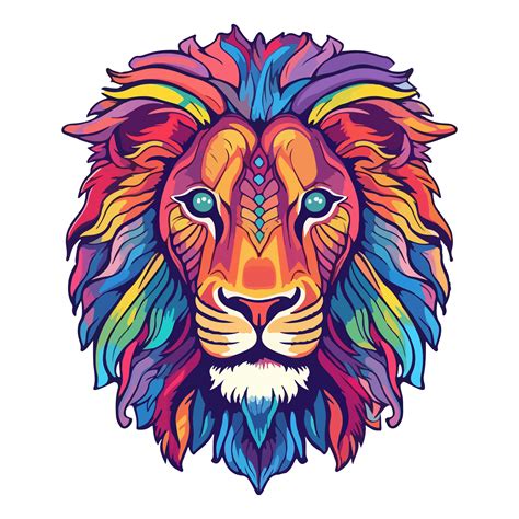 Colorful lion modern pop art style, colorful lion illustration, simple ...