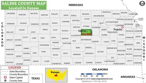 Saline County Map Kansas