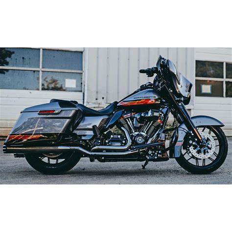 Bassani True Dual Down Under Exhaust System For 2017 2021 Harley Touring Mercury Dark Chrome