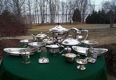 Authentic Antique Nautical Holloware Serving Pieces Naval Silverplate