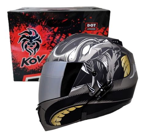 Casco Abatible Kov Rojo Negro Viper Certificaci N Dot Env O Gratis