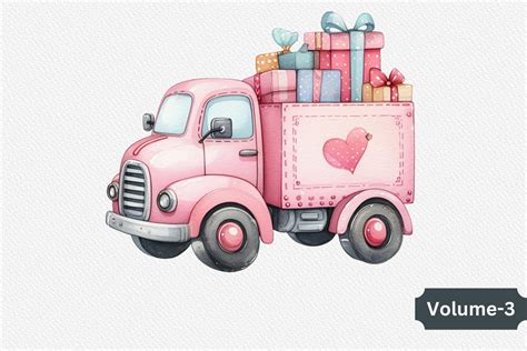 Vintage Watercolor Truck Clipart Graphic By Design Store Creative Fabrica