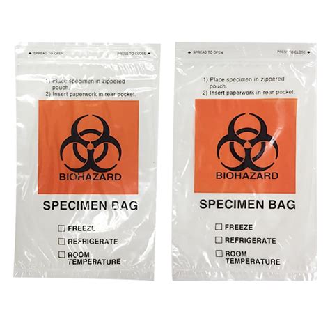 Biodegradable Customized Biohazard Specimen Transport Bags For